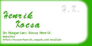 henrik kocsa business card